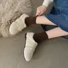 Casual Shoes Plush Flat For Women To Wear Out In Autumn And Winter 2024 Net Red Style Fashion Versatile Cuff Lok Fu Trend