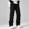 2023 Punk empilé blanc droit Y2K Grunge Jeans pantalons hommes nouveau Fi Hip Hop Kpop femmes Cott vieux Lg pantalon Ropa Hombre i22G #