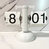 ヴィンテージフリップページクロック自動旋回クォーツタイムクロック装飾ホームリビングルームオフィスデスクトップデコレーションデコレーション240327