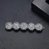 New Retro hair clip Europe and America popular one line hair clip full diamonds Colored zircon Barrettes wedding party jewelry Valentine's Day birthday gift spc