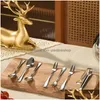 Ensembles de vaisselle Mini Couverts à œufs Ensemble Gold Sier Cuillère à café en acier inoxydable Dessert Cake Fork Clip 7 Pack en livraison totale Drop Hom Dhkfy