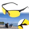 Zonnebril Anti-glare nachtkijker voor rijden, vissen, fietsen, buitenbescherming, unisex UV400 gele lens, sportbril