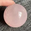 Dekorativa figurer 181g Natural Stone Rose Quartz Crystal Ball Polished Rock Pink Sphere Feng Shui 2024 Spatination Decoration Gift Reiki