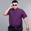 Plus Size 12XL 160KG korte Mouw Mannen Shirt zakken zomer marineblauw Roze bruiloft Mannen formele Dr Shirts bussin kantoor shirt B5yH #