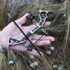 Bow Arrow Archery 9.5 Mini Compound Bow and Arrows Set for Outdoor Target Shooting Hunting Games Pocket Bow Survival Bow R/L Hand Gift YQ240327