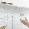 Kitchen Storage Portable Rack Iron Wine Glass Hanging Bar Hanger Shelf Stainless Steel Stand Roll Holder