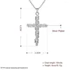 Pendentif Colliers 925 Sterling Silver Fashion Cross High Bijoux Collier Cadeau N359