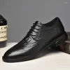 Chaussures décontractées de luxe élégantes pour hommes, Oxford en cuir véritable, motif Crocodile, robe formelle d'affaires, plates Derby assorties avec tout