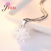 Chains Brand Women Flower 925 Sterling Silver Cubic Zircon Necklaces Clear Crystal Pendant Necklace Wedding Party Jewelry
