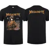 Fantastiska män som stiger Megadeths Rock Band Graphic Print T -shirt Dubbelsidig FI överdimensionerad Cott Eu Size T Shirt V6ic#