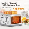 Edelstahl 7 Schatteneinstellungen, Waffle Prime Toaster, 4 Toaster, 3 Modi, Bagels und mehr Lainsten Toaster T-527