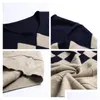 Men'S Sweaters Mens Cashmere Wool Sweater Men 2022 Autumn Winter Slim Fit Plovers Argyle Pattern V-Neck Pl Homme Christmas Drop Deliv Dhzuw