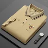 Polo da uomo High-End Fashion Classic a maniche corte Polo estiva in cotone mercerizzato 2024 Business Ricamo T-shirt casual