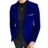 New Golden Velvet High end Brand Official Business Mens Slim Fit Jacket Social Groom Wedding Show Stage Party Set Jacket 240327