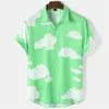 Chemises décontractées pour hommes Harajuku Sky Clouds 3D imprimé pour hommes vêtements colorés mode graphique garçon chemisiers vacances chemisier à revers Y2k Tops