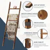 6-skikt gjord av trä, 56,5 tum (5,5 fot) filthanddukssteg, lätt att montera, lämplig för vardagsrum, sovrum, badrum, heminredning på landsbygden
