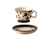 Cups Saucers 220ML Rose Flowers Hand-painted Coffee Cup And Dish Set Afternoon Tea Exquisite High Appearance Mug Premium