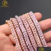 Colares de pingente New Pink Pear Forma Bezel Vvs Moissanite Tennis Chain 925 Sterling Sier Gold 8mm Colar Pulseira Drop Delivery Jew Otcmq