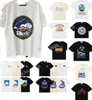 2024新しい100％コットンラグジュアリーブランドRhudeシャツファッションTシャツメンズデザイナーTシャツメンカジュアルトップトップショートスリーブ高品質のカジュアルTシャツメンズTEES USサイズG66