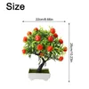 Decorative Flowers Plastic Artificial Plant Fake Potted Fruit Orange Tree Office Garden Desktop Party Decor