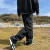 Japonais Chboard Checker Jeans Fi Street Hip Hop Lâche Droite Pantalon Large Couple Pantalon De Survêtement Rouge Noir n9Wv #
