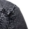 Veste en jean noir hommes veste de moto printemps automne Slim Fit vestes Fi décontracté col montant Denim manteau mâle t5Pt #