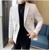 2022 Style britannique Double boutonnage Hommes Blazers Slim Mariage Busin Costume Casual Veste Poule Street Wear Social Dr Coat Y3MF #