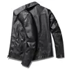 Herren Lederjacke Patchwork Motorradjacke Lederjacke Fi Trend Rider Zip Mäntel Casual Street Windjacke 6XL 8XL t8EM #