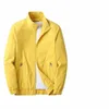 Veste à fermeture éclair jaune manteaux coupe-vent pour hommes printemps coréen Hip Hop mâle décontracté Streetwear tendance noir collège veste garçon 32PO #