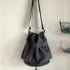 Evening Bags Personality Shoulder Crossbody Bag Women All-match Messenger Drawstring Simple Ladies Portable Nylon Bucket