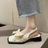 Pantofole Sandali con testa avvolta con papillon francese Edizione da donna 2024 Primavera/Estate Stile fata