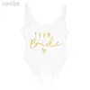 Endelar S-3XL Gold Print Team Bride One-Piece Swimsuit Squad Women badkläder Bachelorette Party Swimsuit Summer Beatchwear Bathing Suit 24327