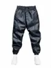 Moda calças de couro da motocicleta dos homens hip hop harem calças soltas ao ar livre jogger sweatpants marca luxo roupas alta qualidade l4v2 #