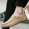 Casual Shoes Hollow Out Summer Loafers Luxury Genuine Leather Mens Suede Male Breathable Soft Driving Walking