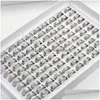 Bant halkaları 100 PCS Moda Hollow Sier Renk Erkekler İçin Paslanmaz Çelik Kadınlar Mix Hayvan Aşk Vb. Stil Boyutu 17mm ila 21mm Drop de OTPBI