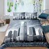 Bedding Sets York Scenery Printed Duvet Cover Fashion Capital NYC Aerial Night View Sunset For Adults Kids Set With Pillowcases