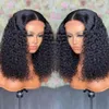 13x4 Glueless Mongolian Kinky Curly Spets Front Wigs For Women Proocked With Baby Hair Curly 12a Human Hair Wigs Deep Curls Wig Wig