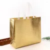 Storage Bags Reusable Shopping Glossy Laser Tote With Handle Non-woven Gift Bag Wedding Party Gifts Wrapping Home Supplies