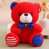 25CM British Style Bow Tie Teddy Bear Plush Toy Stuffed Animals Bear Kids Hug Plushie London Stripe Star Flag Style Plush Toys