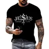 Vintage Heren T-shirt Jezus Christus Kruis T-shirts Man Zomer Streetwears Mannen Oversized T-shirts Hiphop Casual Kleding Tops tee M1PK #