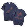 Рок-группа Korn Follow The Leader Графическая футболка Мужчины Женщины Fi Свободные футболки с короткими рукавами Мужская винтажная готическая футболка большого размера r4P9 #