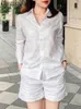 Zanzea moda kadınlar uzun kollu gömlek kısa setleri zarif bahar iş pantolon 2 adet gündelik sağlam kentsel eşofman outifits 2024 240323