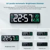 Relógios de parede 1 pc relógio digital LED com data de temperatura display duplo alarme grande decoração de casa 16in