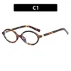 Sonnenbrille Trend Retro Oval Brille Frauen Mädchen Schwarz Rahmen Anti-blau Licht Brillen TR90 Mode Brillen Für