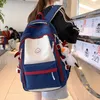 Sacos de escola retalhos cor multi-bolso feminino mochila saco de livro para meninas adolescentes meninos estudante mochila de viagem feminina