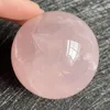 Estatuetas decorativas 181g pedra natural rosa bola de cristal quartzo polido rocha rosa esfera feng shui 2024 adivinhação decoração presente reiki