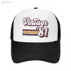 Ball Caps Verjaardag Retro 40 jaar oud Baseball Cap 1981 40e verjaardag Mesh Net Hat Heren Dames Hip Hop Trucker Hoeden Snapback Peaked Caps 24327