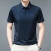 Polos pour hommes T-shirt d'été à manches courtes Polo à revers d'âge moyen Business Casual Loose Plus Size Vêtements