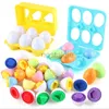 Jouets d'intelligence Montessori oeufs 3D Puzzle jouets pour enfants apprentissage éducatif jouet mathématique enfants couleur forme reconnaître Match oeuf de Pâques 24327