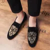 Spring summer new embroidered frosted leather shoes manufacturer direct sales casual mens shoes large-sized leather shoes size 38-46